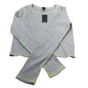 Wild Fable Women's Size XL Long Sleeve Slim Fit Baby Ribbed Tee Shirt Blue New